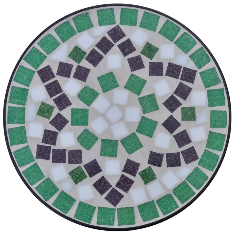 Mosaic Side Table Plant Table Green and White Stylish