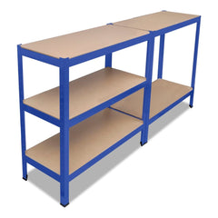 5-Layer Storage Shelf Blue Steel and Engineered Wood