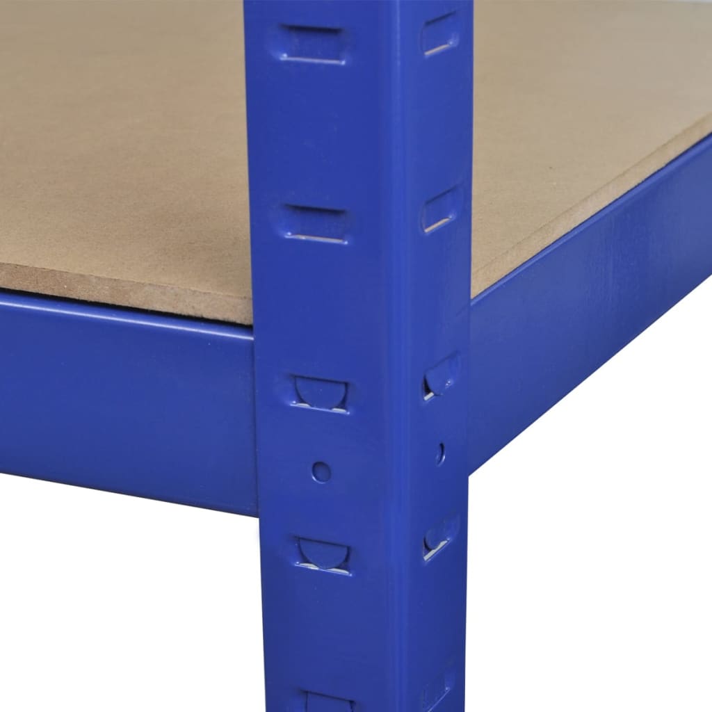 5-Layer Storage Shelf Blue Steel and Engineered Wood