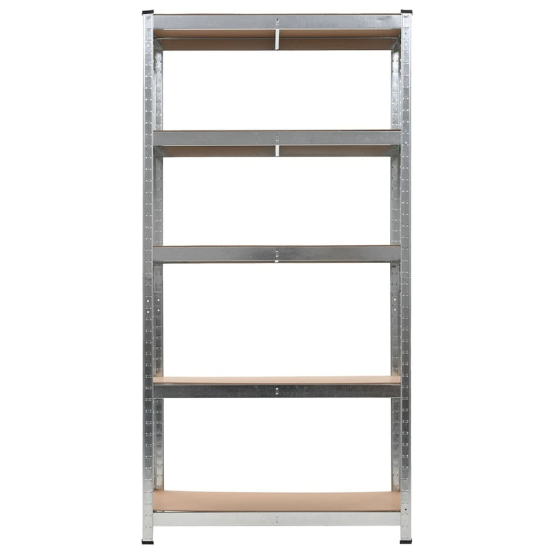 5-Layer Heavy-duty Shelf Silver Steel and Engineered Wood