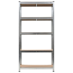 5-Layer Heavy-duty Shelf Silver Steel and Engineered Wood