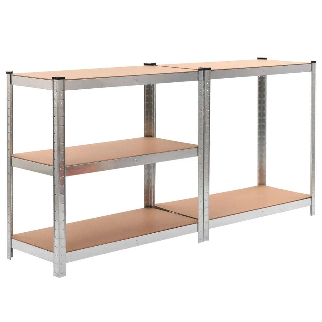 5-Layer Heavy-duty Shelf Silver Steel and Engineered Wood