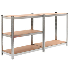 5-Layer Heavy-duty Shelf Silver Steel and Engineered Wood