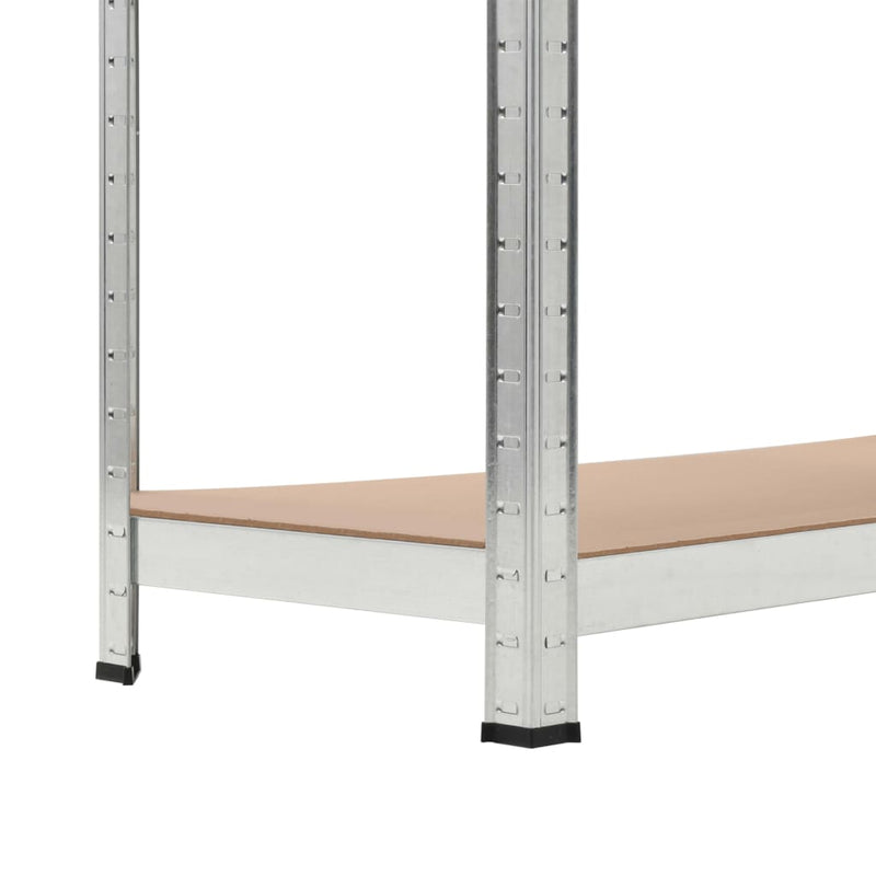 5-Layer Heavy-duty Shelf Silver Steel and Engineered Wood