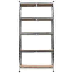 5-Layer Heavy-duty Shelves 5 pcs Silver Steel and Engineered Wood