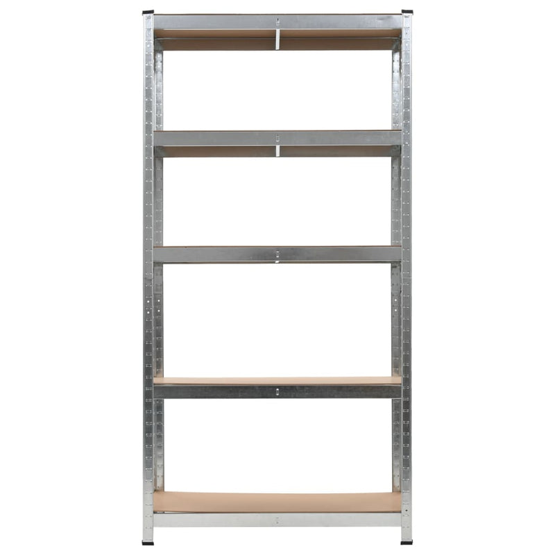 5-Layer Heavy-duty Shelves 10 pcs Silver Steel and Engineered Wood