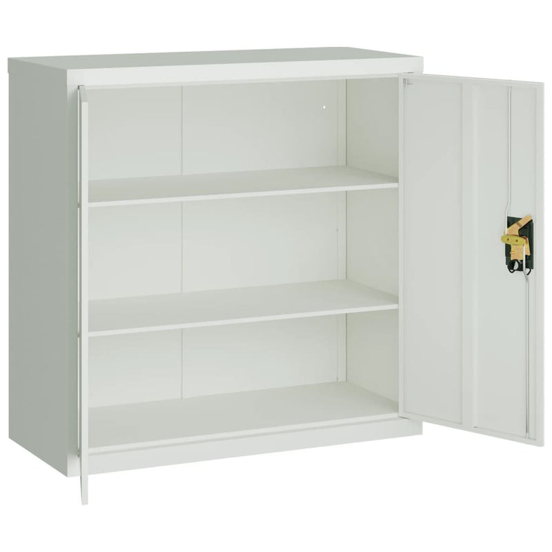 Office Cabinet with 2 Doors Gray 35.4 Steel