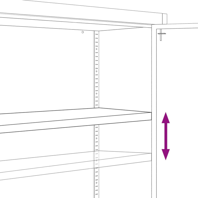 Office Cabinet with 2 Doors Gray 35.4 Steel