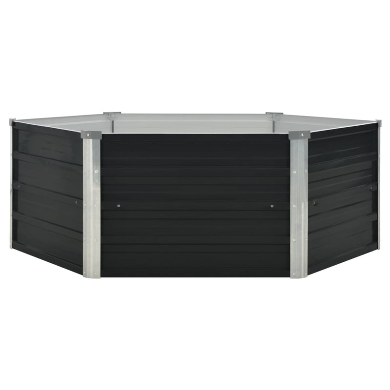 Anthracite Raised Garden Bed 50.8x50.8x17.7 Galvanized Steel Outdoor Planter