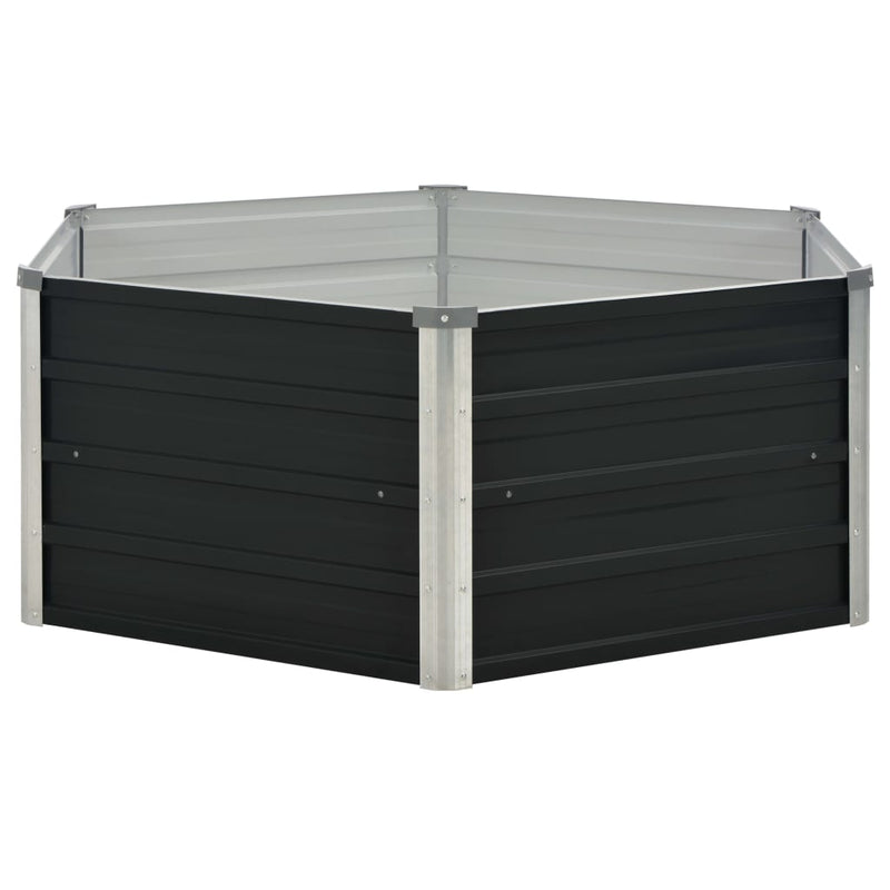 Anthracite Raised Garden Bed 50.8x50.8x17.7 Galvanized Steel Outdoor Planter