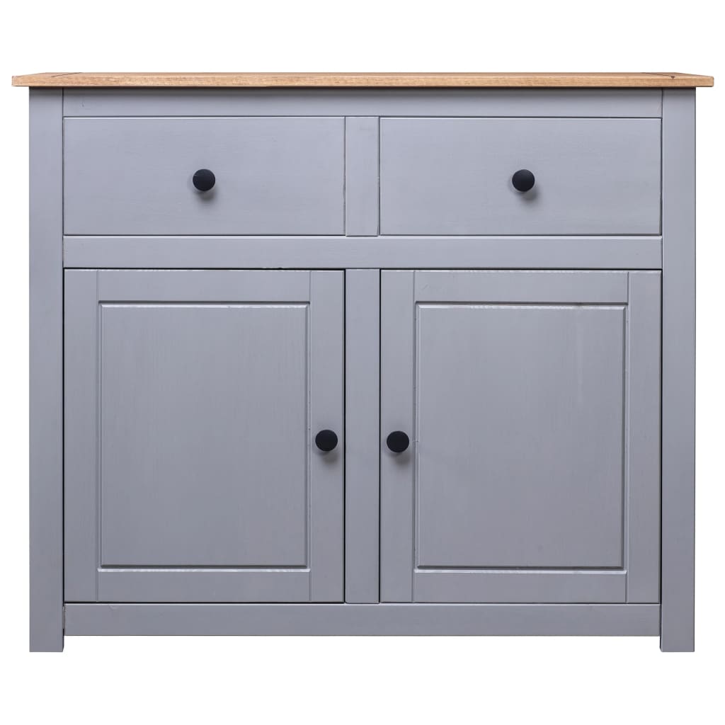 36.6x15.7x31.5 Gray Sideboard Solid Pinewood Panama Range