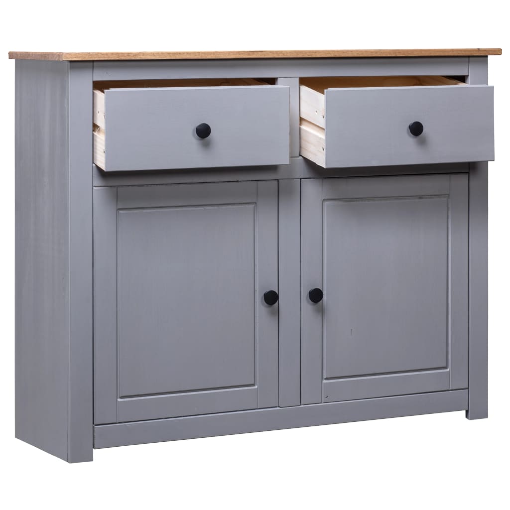 36.6x15.7x31.5 Gray Sideboard Solid Pinewood Panama Range