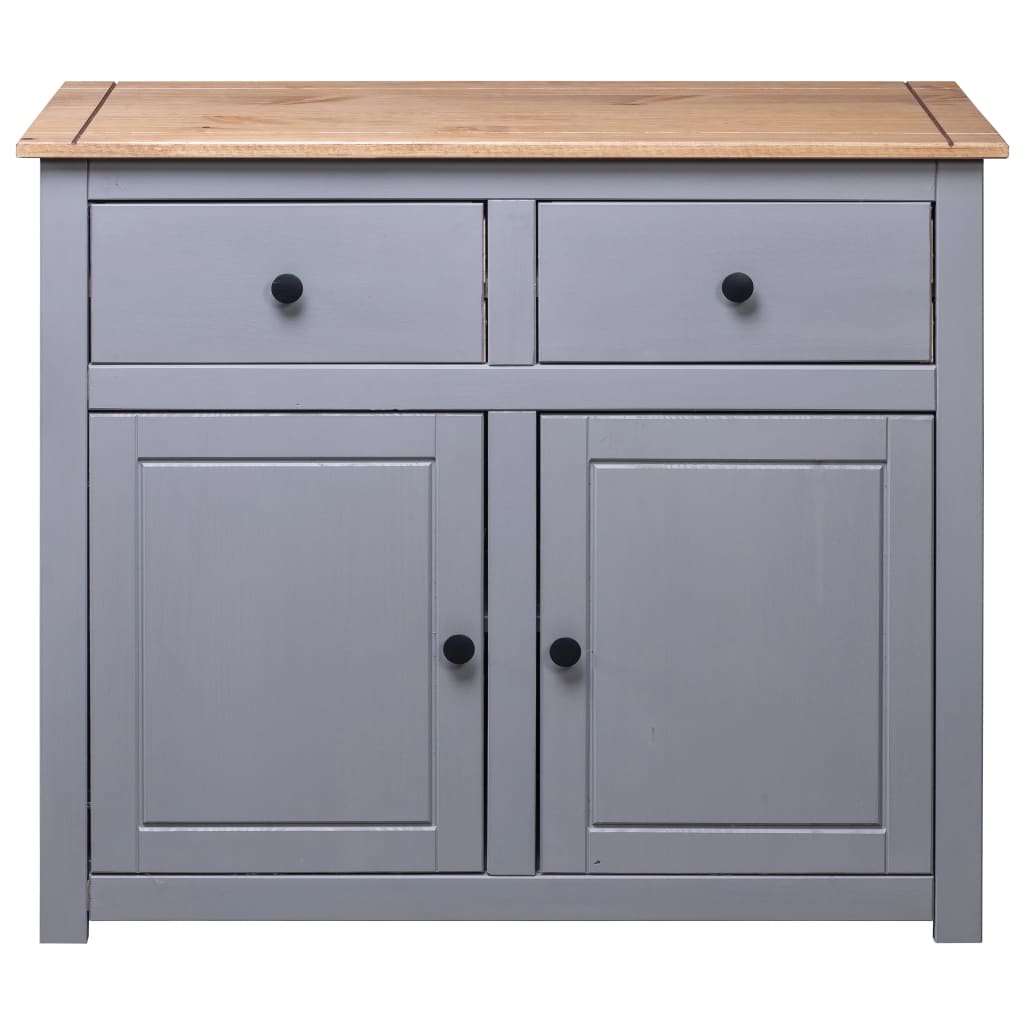 36.6x15.7x31.5 Gray Sideboard Solid Pinewood Panama Range