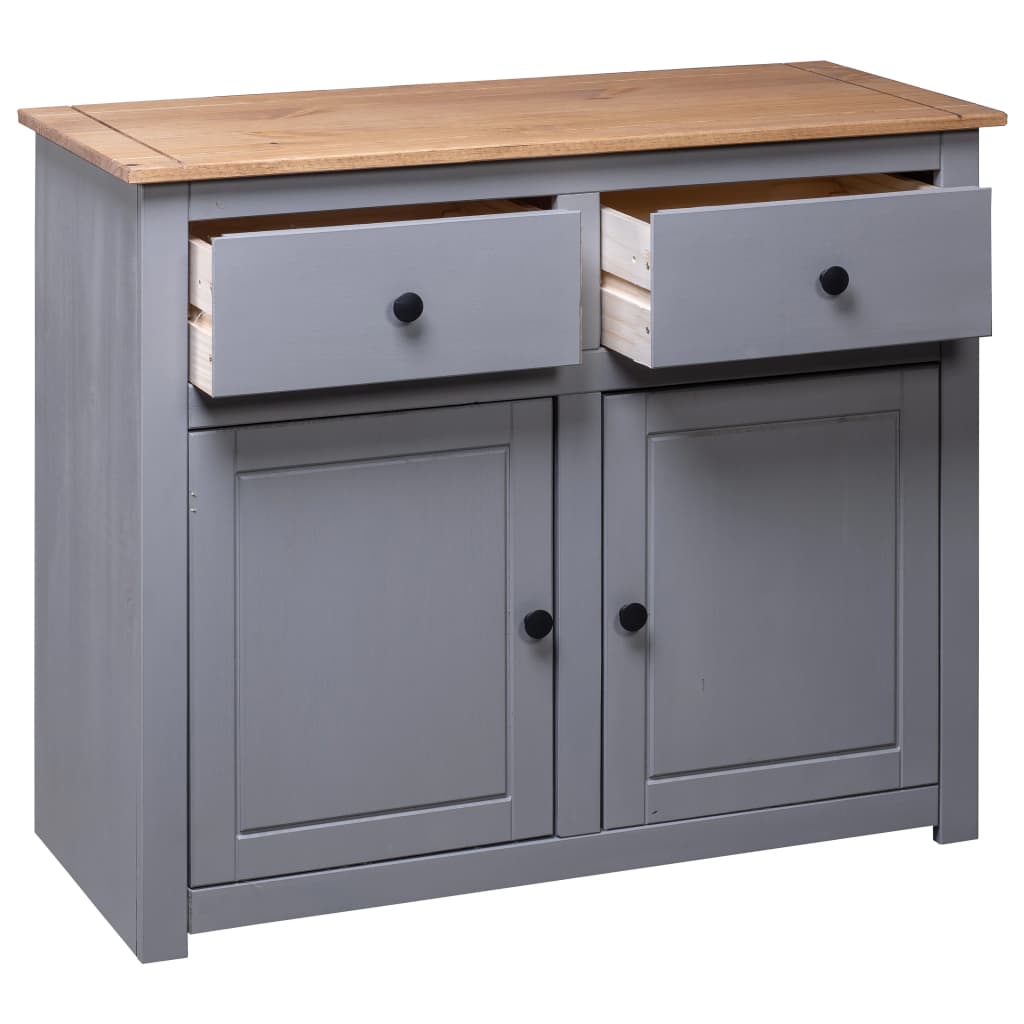 36.6x15.7x31.5 Gray Sideboard Solid Pinewood Panama Range