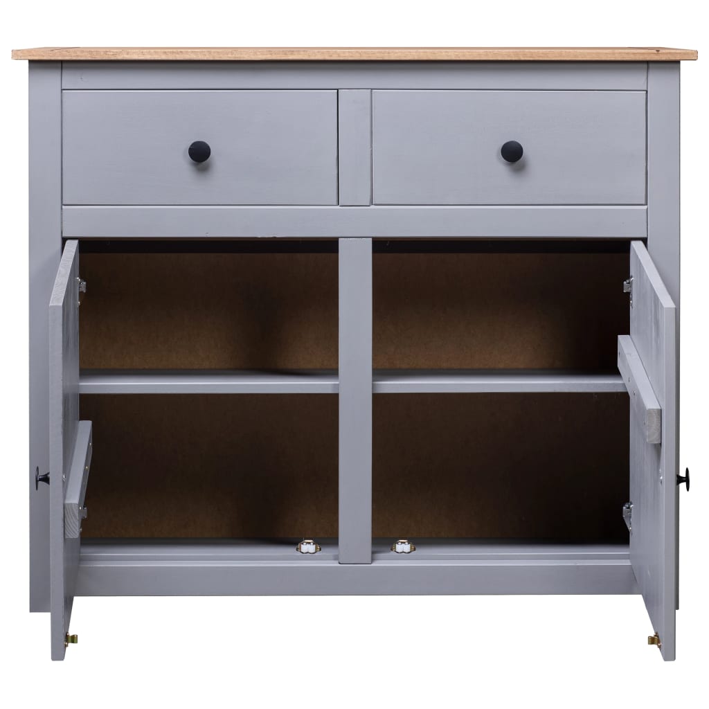 36.6x15.7x31.5 Gray Sideboard Solid Pinewood Panama Range