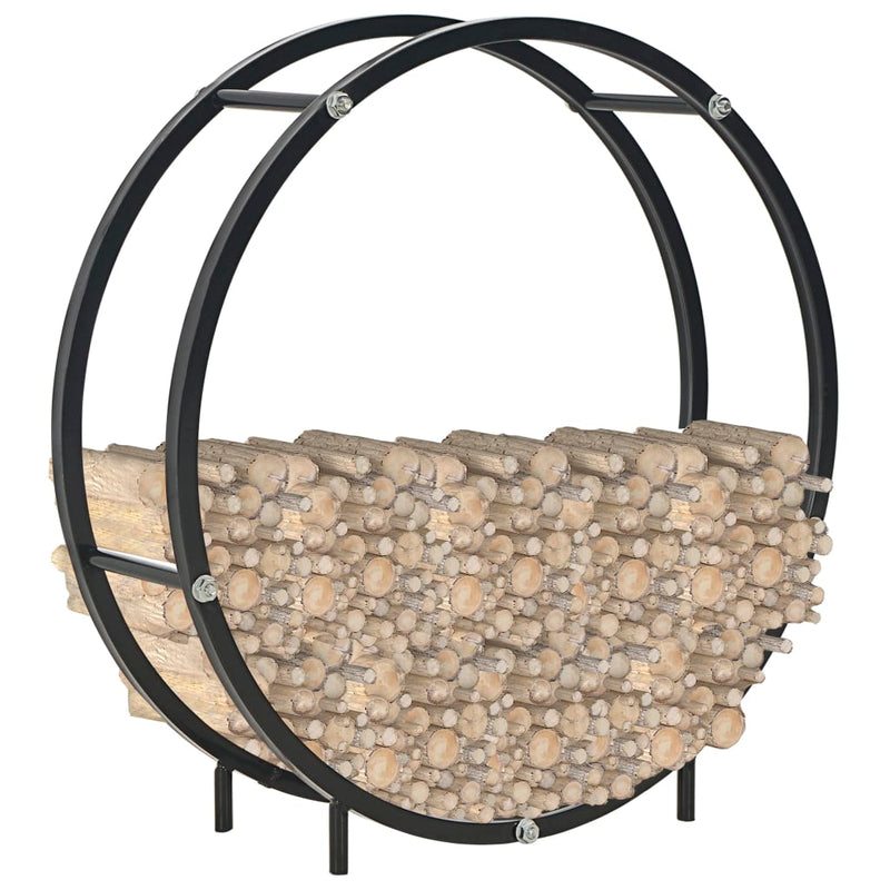 Firewood Rack Black 27.6x7.9x27.6 Steel