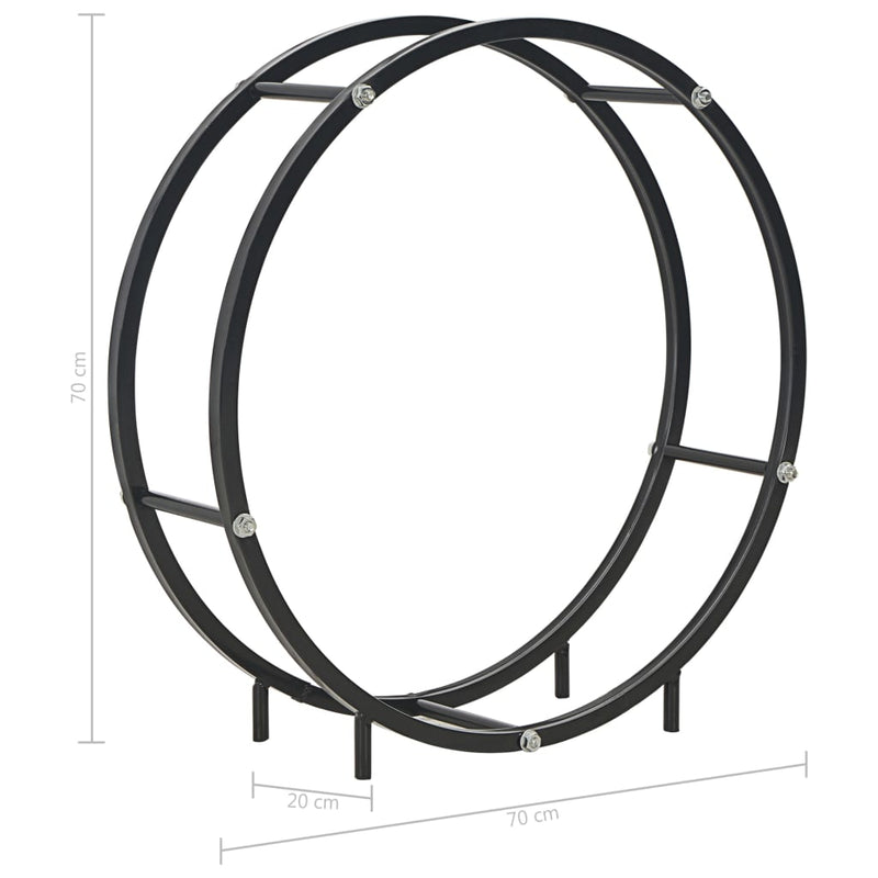 Firewood Rack Black 27.6x7.9x27.6 Steel