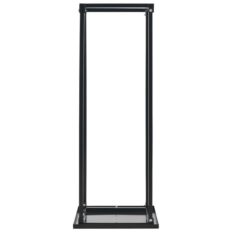 Firewood Rack with Base Black 14.6x14.6x44.5 Steel