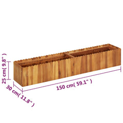 Solid Acacia Wood Raised Garden Bed 59x11.8x9.8