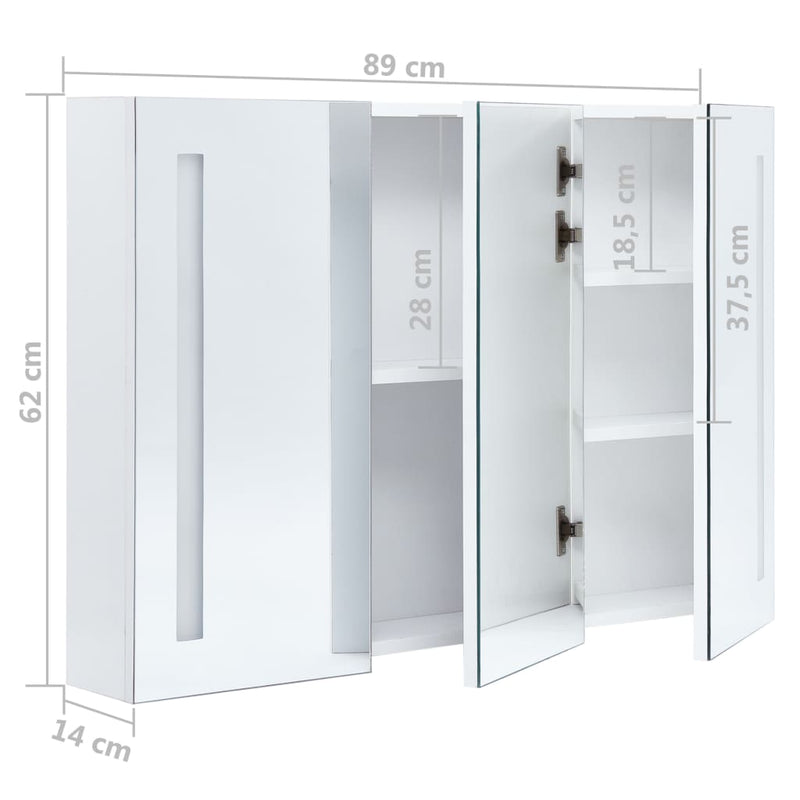 LED Bathroom Mirror Cabinet 35x5.5x24.4