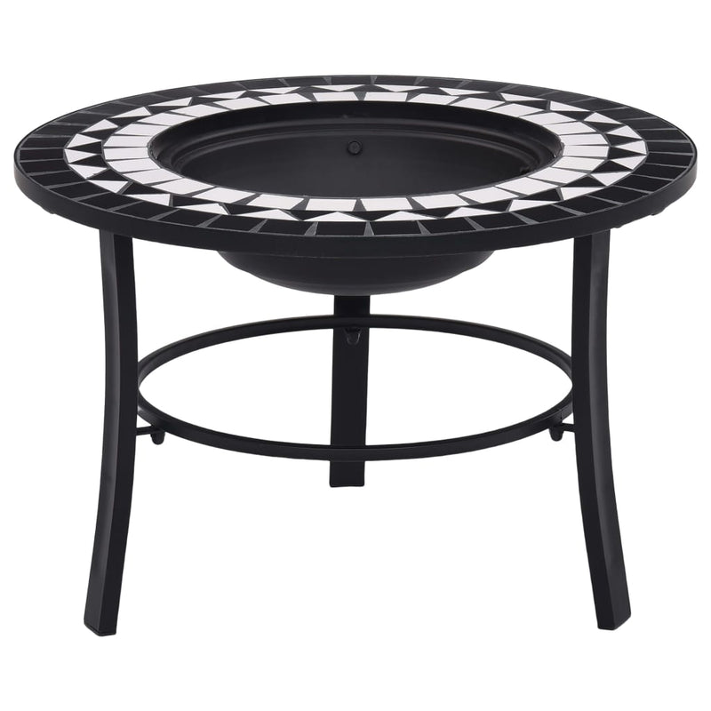 Mosaic Fire Pit Black and White 26.8 Ceramic