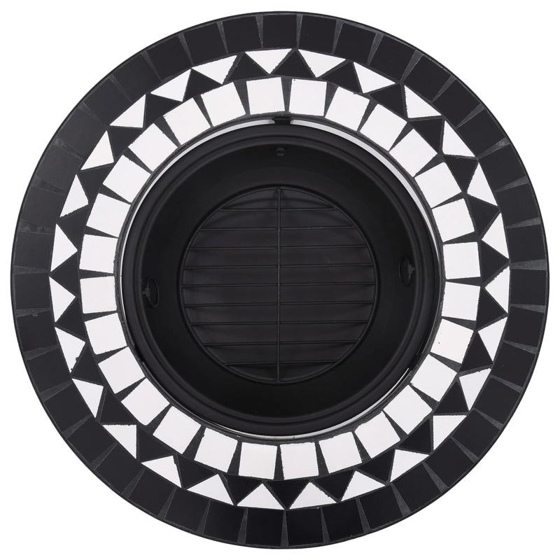 Mosaic Fire Pit Black and White 26.8 Ceramic