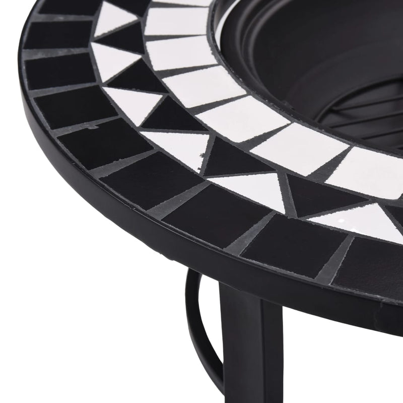 Mosaic Fire Pit Black and White 26.8 Ceramic