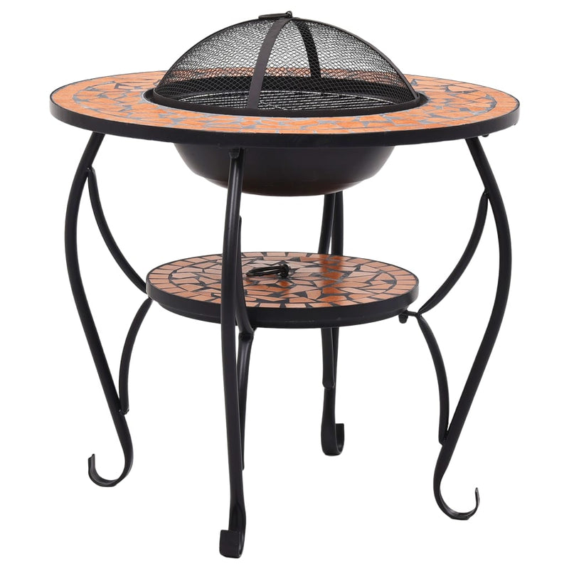 Mosaic Fire Pit Table Terracotta 26.8 Ceramic