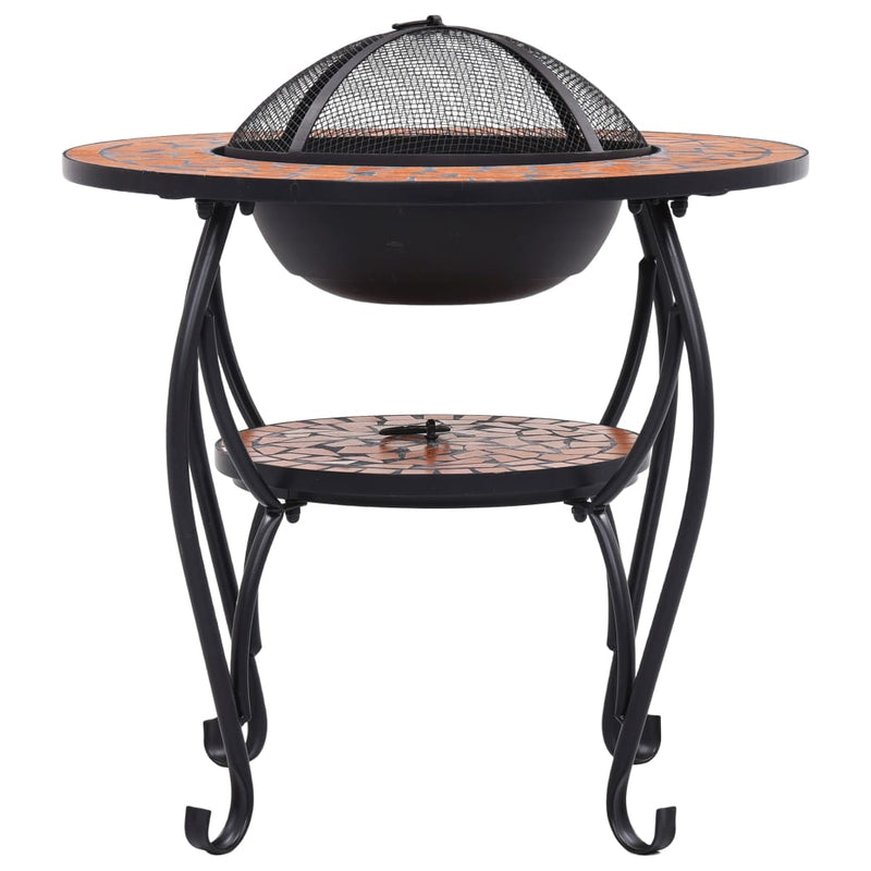 Mosaic Fire Pit Table Terracotta 26.8 Ceramic