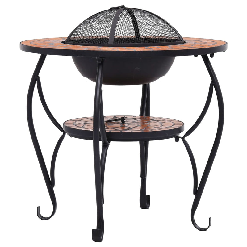 Mosaic Fire Pit Table Terracotta 26.8 Ceramic