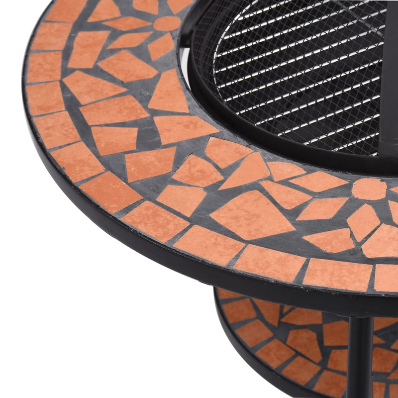 Mosaic Fire Pit Table Terracotta 26.8 Ceramic