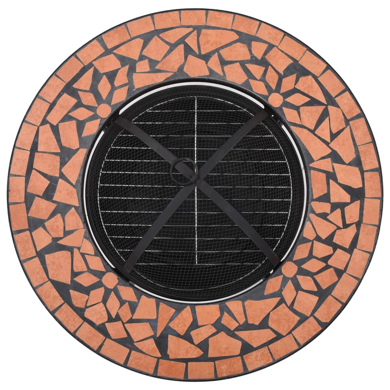 Mosaic Fire Pit Table Terracotta 26.8 Ceramic