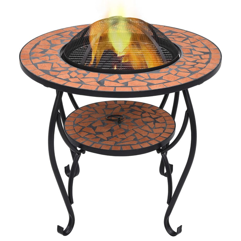 Mosaic Fire Pit Table Terracotta 26.8 Ceramic