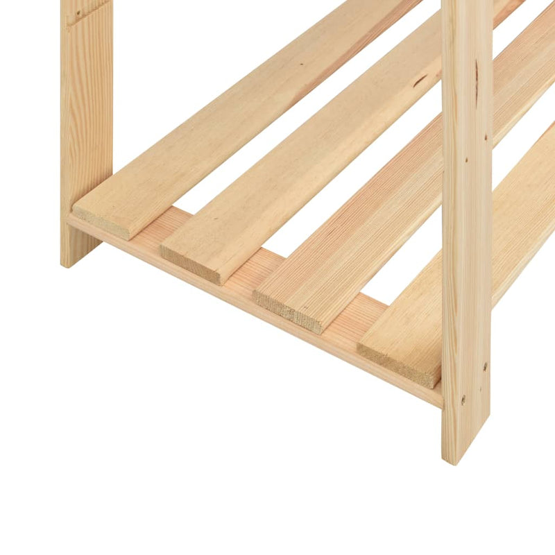 5-Tier Storage Rack 66.9x15x66.9 Solid Pinewood with 1102.3 lb Capacity