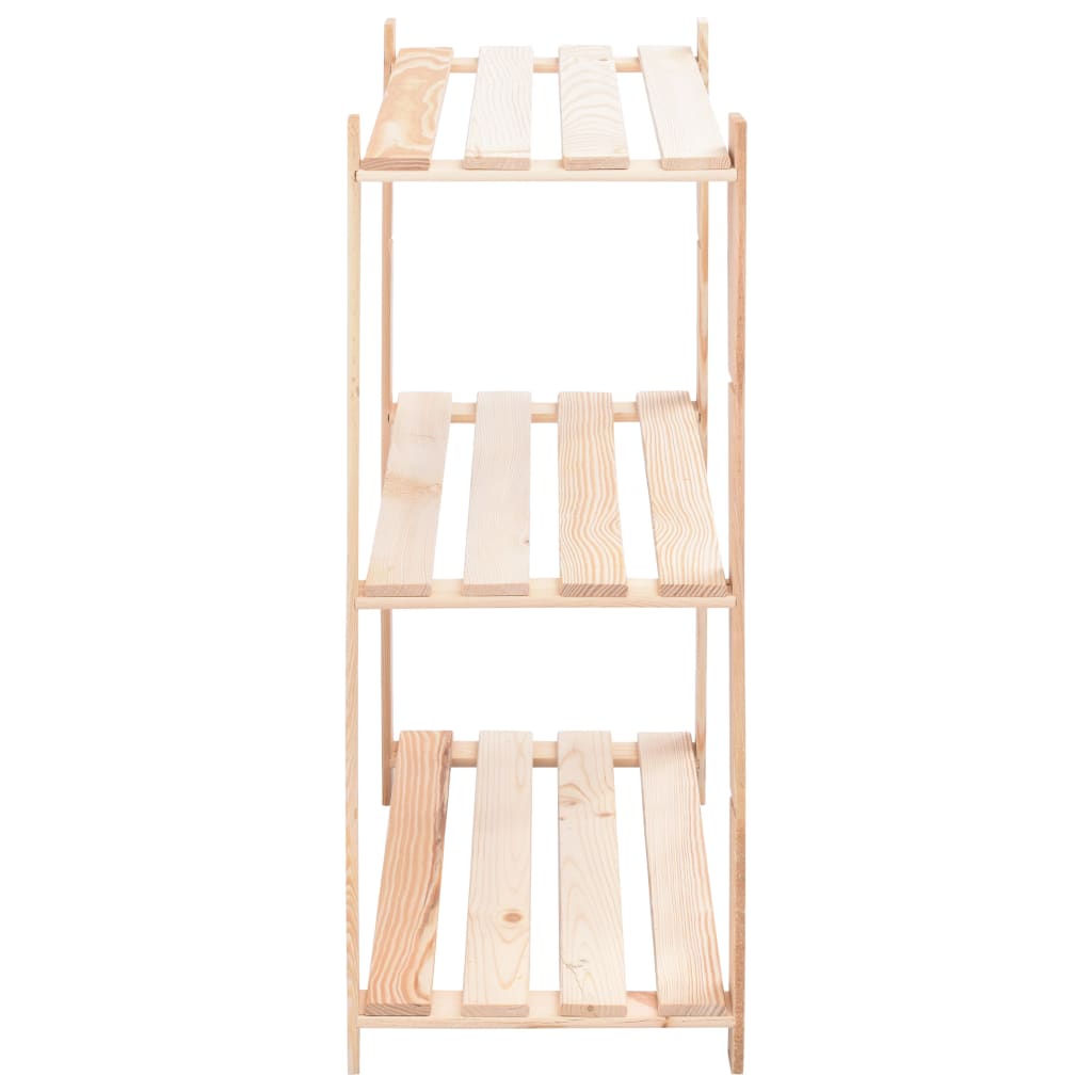 3-Tier Storage Rack 31.5x15x35.4 Solid Pinewood Capacity 330.7 lb