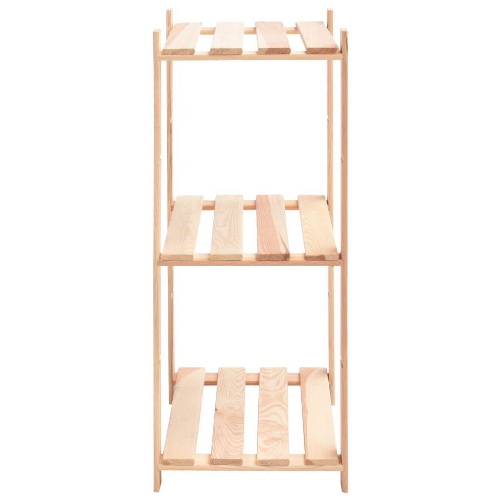 3-Tier Storage Rack 23.6x15x35.4 Solid Pinewood with 330.7 lb Capacity