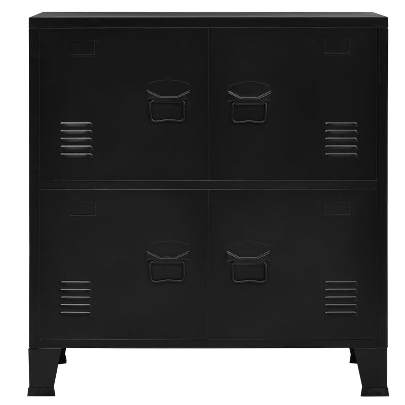 Black Steel Industrial Storage Chest 29.5x15.7x31.5 inches