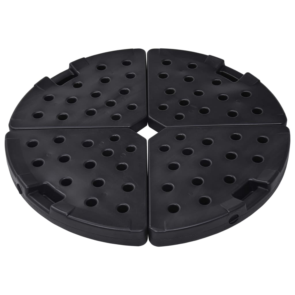 Black Fan-Shaped Umbrella Base Set of 4