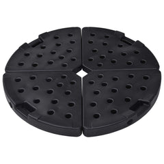 Black Fan-Shaped Umbrella Base Set of 4