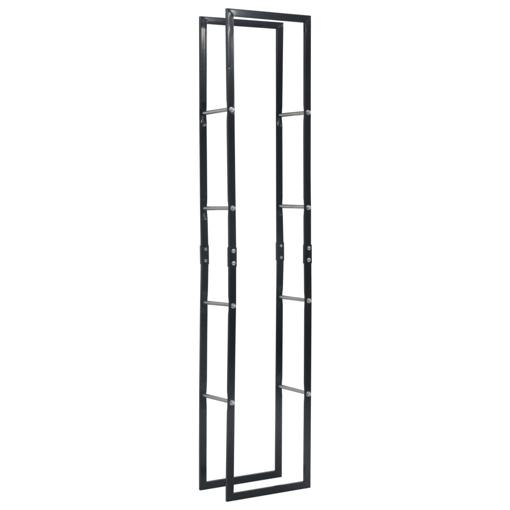 Firewood Rack Black 15.7x9.8x78.7 Steel