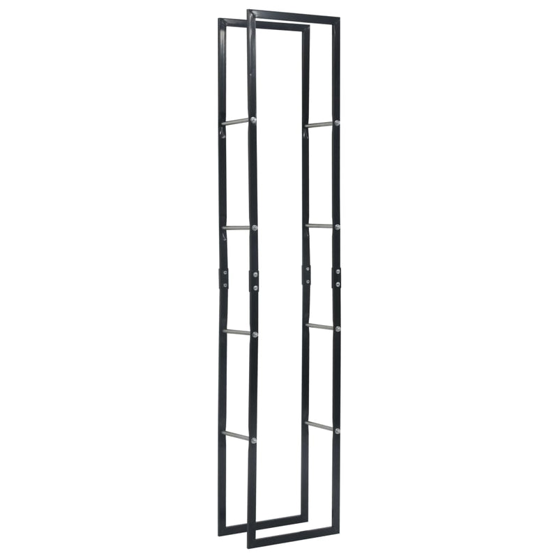 Firewood Rack Black 15.7x9.8x78.7 Steel