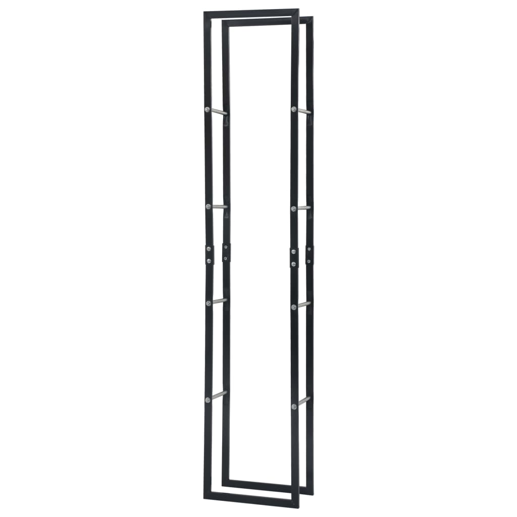 Firewood Rack Black 15.7x9.8x78.7 Steel