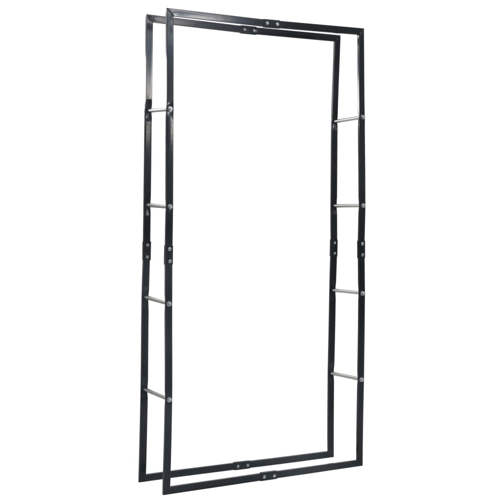 Firewood Rack Black 39.4x9.8x78.7 Steel