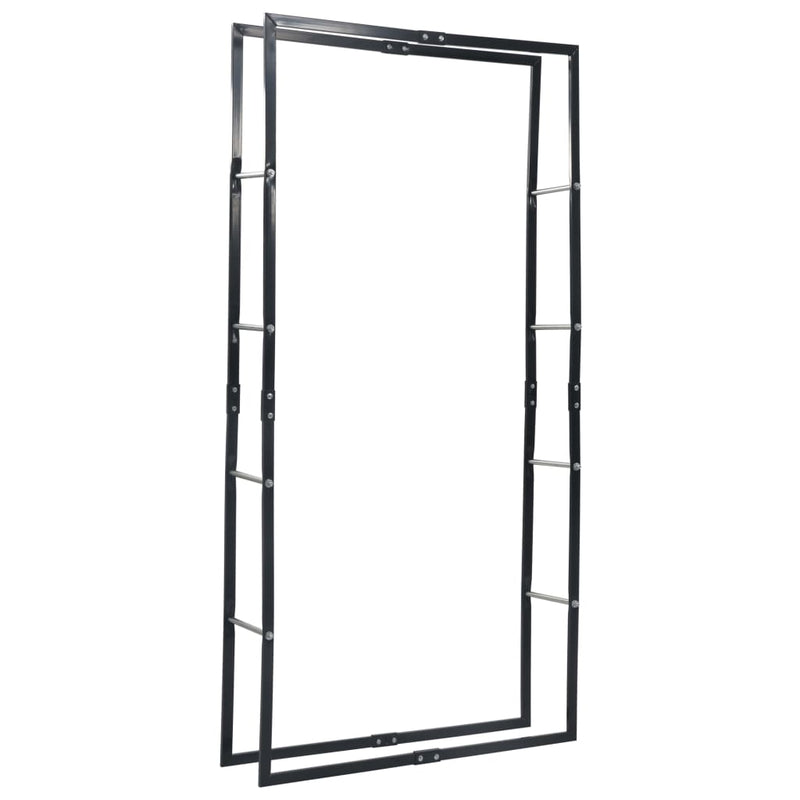 Firewood Rack Black 39.4x9.8x78.7 Steel