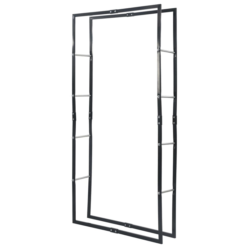 Firewood Rack Black 39.4x9.8x78.7 Steel