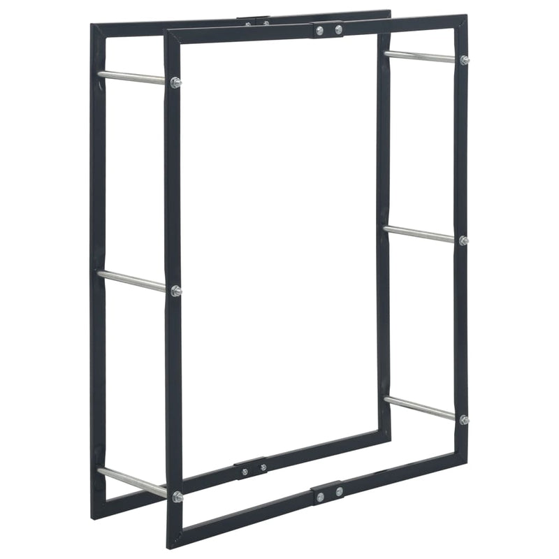 Firewood Rack Black 31.5x9.8x39.4 Steel