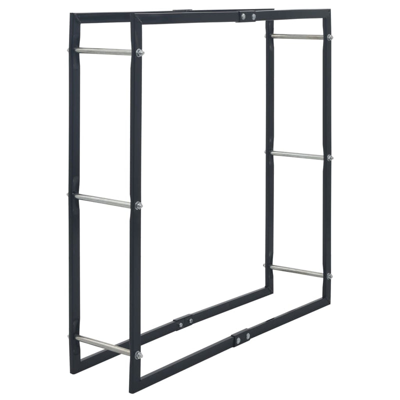 Firewood Rack Black 39.4x9.8x39.4 Steel