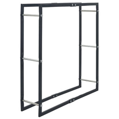 Firewood Rack Black 39.4x9.8x39.4 Steel