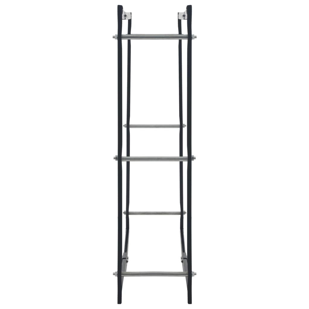 Firewood Rack Black 39.4x9.8x39.4 Steel