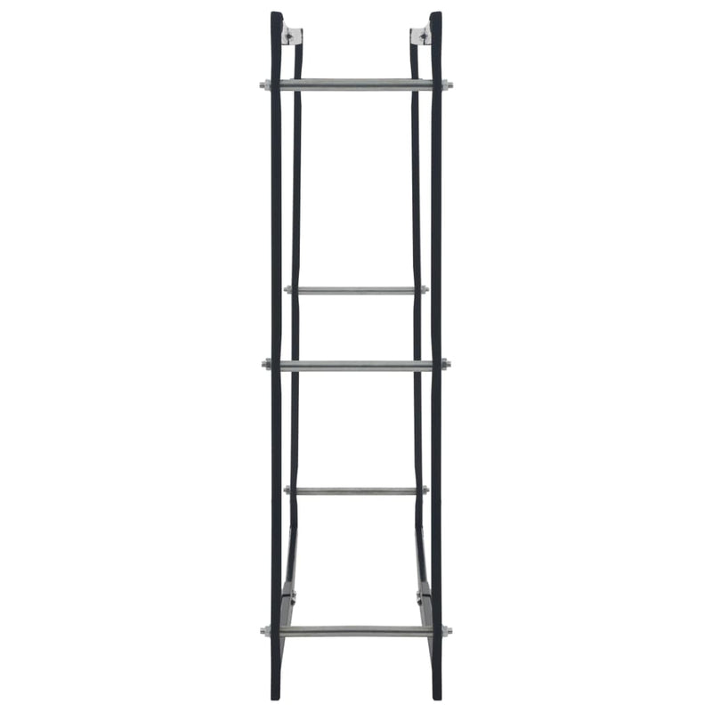 Firewood Rack Black 39.4x9.8x39.4 Steel